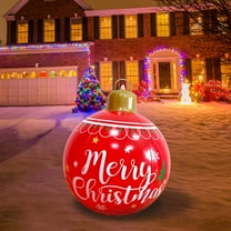 Seyotauo 23.6 Inch PVC Giant Inflatable Christmas Ball Large PVC Decorated Ball Blow Up Christmas Inflatables Ornaments Outdoor Holiday Yard Tree Decorations for Xmas/New Year