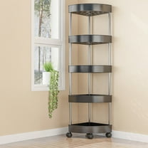 Seyotauo 5-Tier Rolling Utility Cart with Drawer,Multifunctional Storage Organizer with Plastic Shelf & Wheel,Storage Cart for Kitchen, Bathroom, Living Room, Office, Laundry