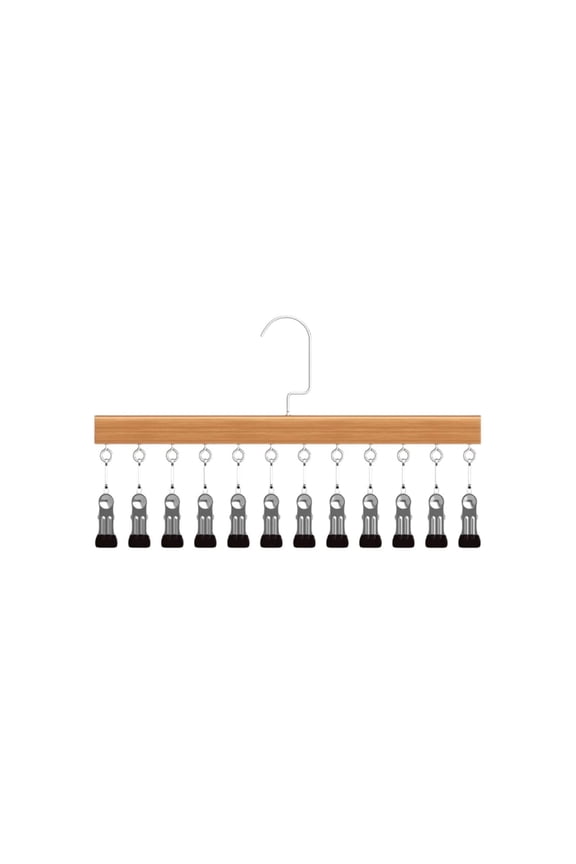 Clothes Hanger with 12 Clips,Clothes Drying Racks Windproof for Drying Socks Bras Underwears Baby Clothes, Hats Scarfs Towels Pants and Gloves Diaper