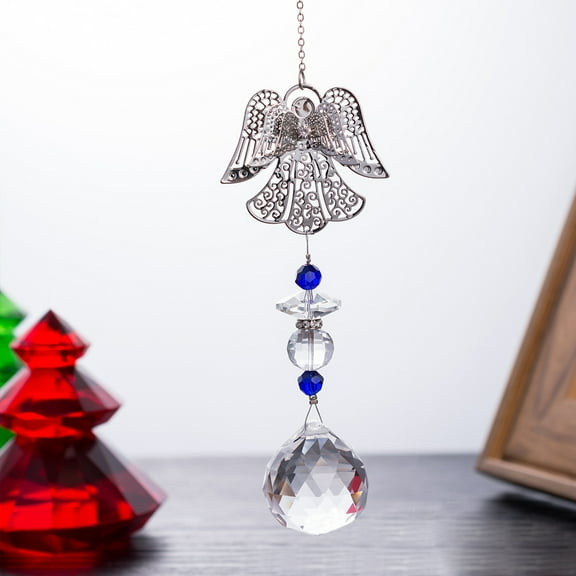 Seyotauo Crystal Suncatcher Pendant, Rainbow Maker Prism Ornament, Crystal Design Hanging Window Decor for Car Home Window Decoration and Light Refraction Display