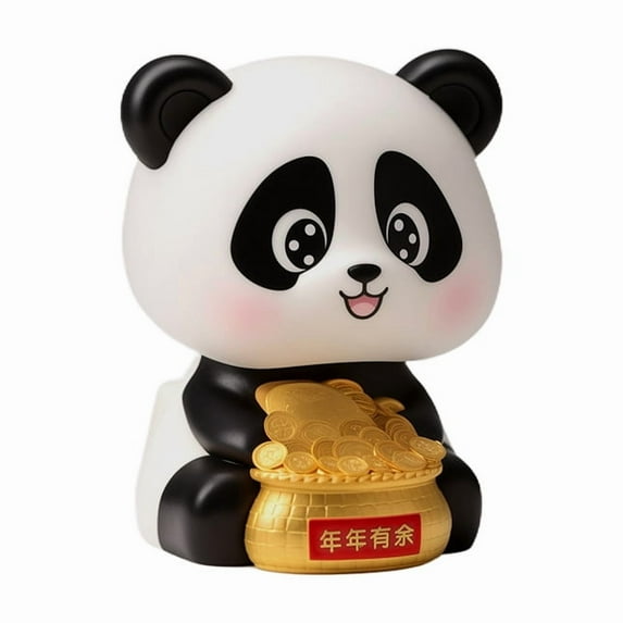 Seyotauo Cute Good Luck Car Dashboard Nodding Panda Dancer, Plastic Cute Panda Dancer Bobble Head Nodding Cat Solar Cute Panda Dancer Car Decoration for Home Office and Car