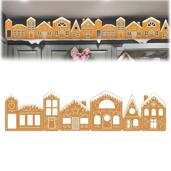 DIY Foldable Christmas Gingerbread House Cardboard Kit with LED Lights, Make a Xmas Gingerbread House Craft Decor Kit, Village Home Decorations Gift for Home Cabinets Festival Holiday Party