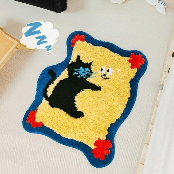 Seyotauo Funny Bathroom Rugs Cute Shape Washable Home Decoration Rugs Non-Slip Fluffy Small Bath, Absorbent, Non-Slip for Bathroom, Kitchen Sink, Bedroom, Kid's Bedroom, and Living Room