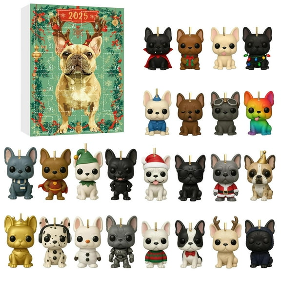 Seyotauo Funny French Bulldog Advent Calendar 2025, Fun French Bulldog Advent Calendar, 24 Days of Hilarious Frenchie Surprises, Holiday Keepsake & Unique Gift for Dog Lovers, Pet Parents