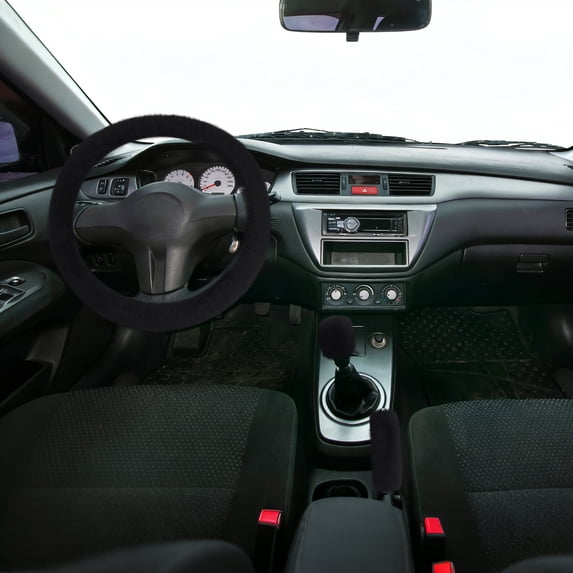 Seyotauo Fuzzy Steering Wheel Cover, Soft Wool Fur Steering Wheel Protector, Fluffy Wheel Covers for Winter Warm, Car Interior Decoration Accessories for Women Men