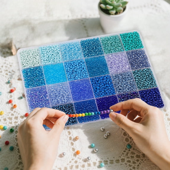 Seyotauo Glass Seed Beads for Bracelet Jewelry Making 24 Colors Bracelet Making Kit for Girls Adults DIY Friendship Bracelets Kits with Letter Beads, Friendship Bracelet Making Kit for Girls Adults