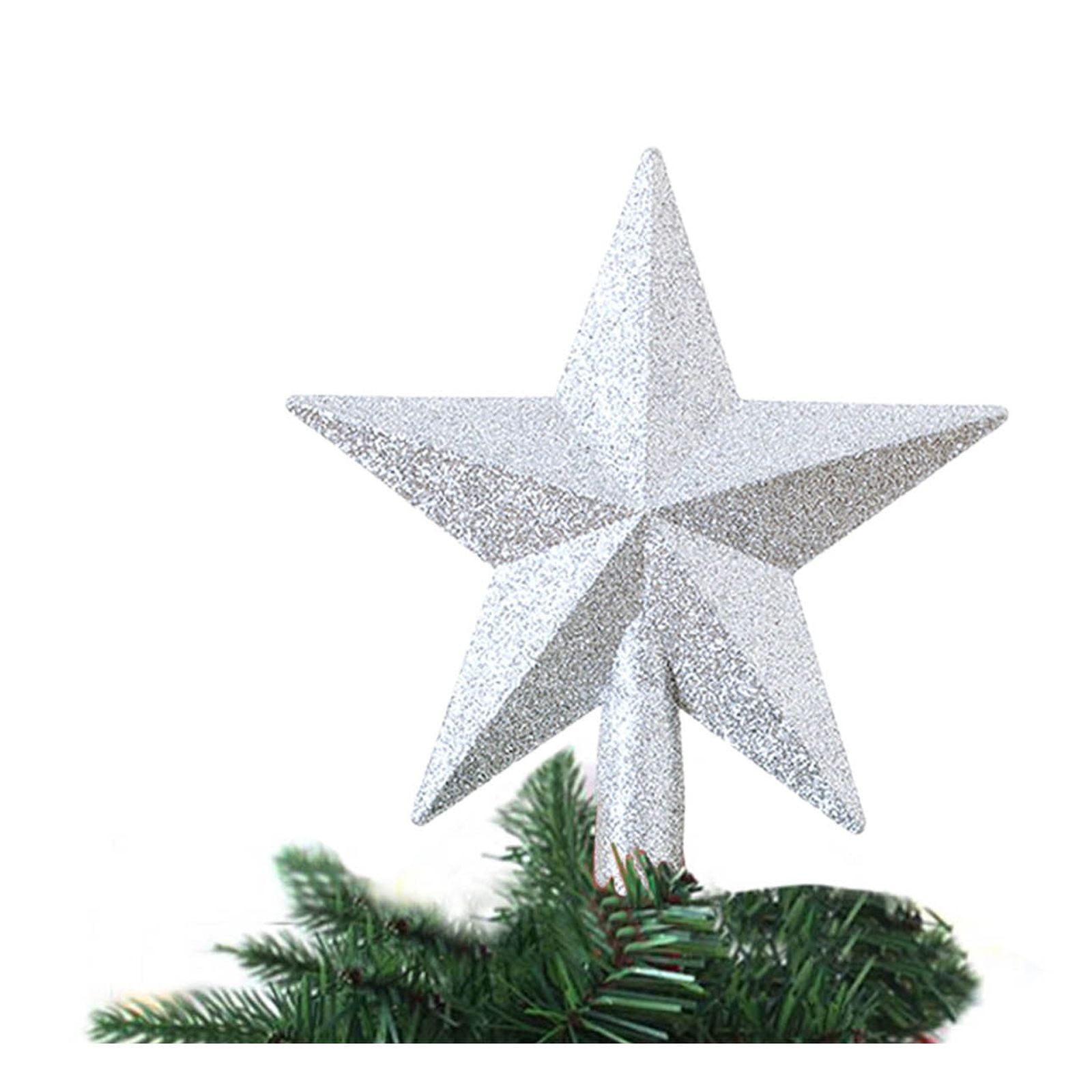 Seyotauo Glitter Star Tree Topper - Christmas Small Tabletop Mini Desk ...