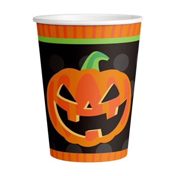 Seyotauo Halloween Paper Plates Disposable Pumpkin Print Party Supplies for Halloween Dinner Dessert Snack Holiday Themed Gathering Tableware