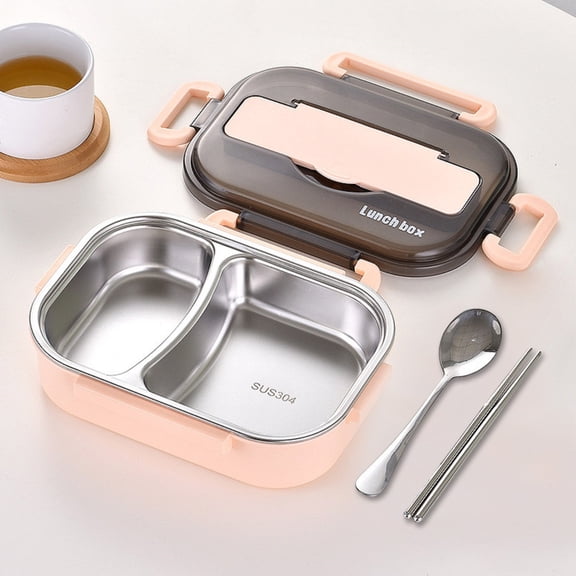Seyotauo Lunch Container Bento Box, Portable Insulation Thermo Thermal Stainless Steel Lunch Box, Bento Box Adult Lunch Box Portable Insulated Lunch Containers for Home family, Picnic, Camping