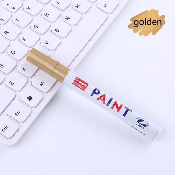Seyotauo Oil Based Paint Marker Pen, Waterproof Permanent Marker Pen Set, Quick Dry Metallic Markers for Rock Painting, Ceramic, Glass, Plastic, Metal, Canvas, Wood, Cardboard Straight Pen