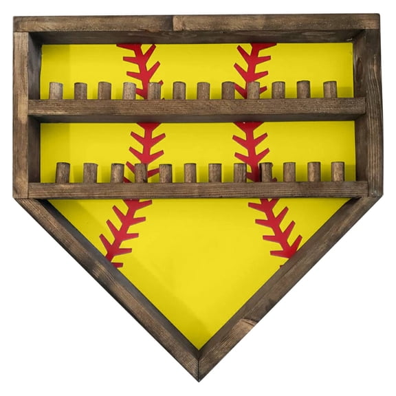 Seyotauo Personalized Baseball Championship Ring Display Case Wall Mounted, Baseball Themed Shadow Box for Medals and Rings, Trophy Showcase for Sports Memorabilia, Home Decor for Athletes
