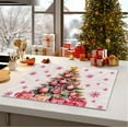 thumbnail image 1 of Seyotauo Pink Christmas Placemats Pink Xmas Trees Snowman Merry Christmas Placemats Washable Winter Table Mats for Farmhouse Kitchen Dining Xmas Holiday Party Decoration 12 x 20 Inch, 1 of 6