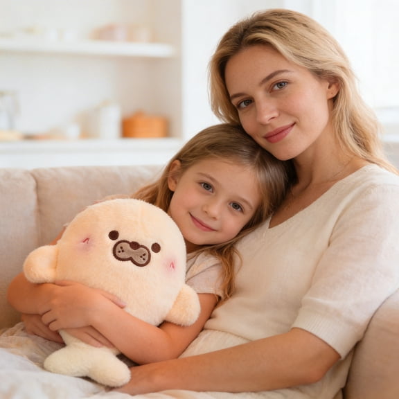 Seyotauo Plush Soft Realistic Animal Stuffed Animal, Fluffy Anxiety Relief Sleep Aid Toy, Lifelike Plushie for Emotional Comfort Cuddles, Adorable Decorative Gift for Home Office Bedroom Decor