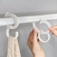 thumbnail image 1 of Seyotauo Quiet Plastic Hooks for Hanging, Multi-Purpose Hooks for Closet, Shower Rod, , Pot and Pan, Coffee Mug, Easy Twist & Rust-Free Holds Hook Outdoor Lights - White, 1 of 9