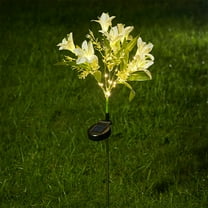 Seyotauo Solar Garden Light LED Outdoor Solar Lighting with Hibiscus Flowers, Waterproof Outdoor Garden Light for Patio, Courtyard, Pathway Decoration