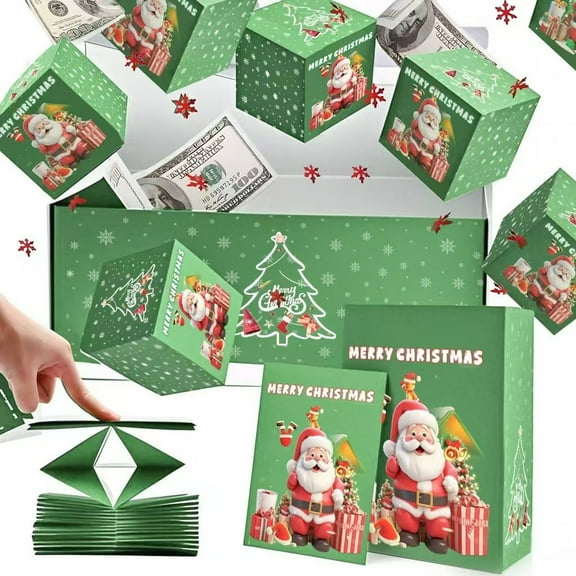 Seyotauo Surprise Gift Box Explosion, Surprise box gift box—Creating the most surprising gift, Merry Christmas Folding Bouncing Envelope, Christmas Boxes Explosion Gift Box for Money and Birthday
