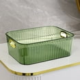 thumbnail image 1 of Seyotauo Transparent Pattern Makeup Organizer Box Capacity Sundries Storage Basket for Office Snacks Bath and Desktop Organization, 1 of 6