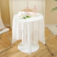 thumbnail image 1 of Seyotauo White Lace Tablecloth Embroidered Elegant Floral Patterns Table Cloth Round Overlay Table Cover for Wedding Party Holiday Long Dinner Home Decor, 1 of 6