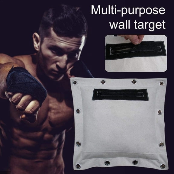 Seyotauo Wing Chun Wall Punch Empty Sand Bag Target with Zippered for Boxing Muay Thai Sanda,Sand Bag,Canvas Leather Kick Boxing Striking Punch Bag Martial Art Boxing Training Equipment,Wall Punching