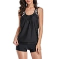 thumbnail image 1 of Seyurigaoka 2 Pcs Women Summer Tankini Sets Printing Scoop Neck Padded Tank Tops + Shorts Swimsuit Plus Size Costume Bathing Suits, 1 of 7