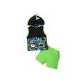 thumbnail image 1 of Seyurigaoka 2Pcs Baby Boy Summer Tops Pants Suit, Sleeveless Hooded Neck Vest Shirt + Sports Shorts, 1 of 9