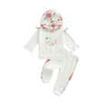 thumbnail image 1 of Seyurigaoka 2Pcs Baby Girls Casual Love  Flower Print Flare Sleeve Hooded Sweatshirt + Pants, 1 of 9