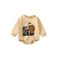 thumbnail image 1 of Seyurigaoka Baby Boys Girls Romper Tops Long Sleeve Crew Neck Pullover Tops Letters Rugby Print Bodysuit for Casual Daily, 1 of 9