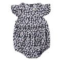 thumbnail image 1 of Seyurigaoka Baby Girl Summer Romper, Floral Ruffle Sleeve Classical Round Back Button Outfit, 1 of 5