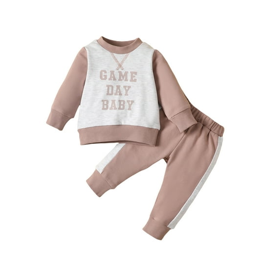 Seyurigaoka Baby Girls Boy Gamr Day Clothes Outfit Letter Print Long Sleeve Pullover Tops + Stretch Casual Pants Set