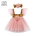 thumbnail image 1 of Seyurigaoka Baby Girls Princess Sequins Toddler Tulle Lace Tutu Party Ballet Dancing Dress, 1 of 7
