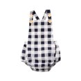 thumbnail image 1 of Seyurigaoka Baby Jumpsuit Sleeveless Strap Check Pattern Print Leisure Lovely Romper, 1 of 7