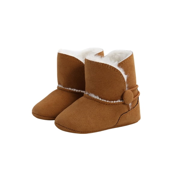 Seyurigaoka Baby Winter Snow Boot Solid Color Fleece Boot with Nonslip Sole