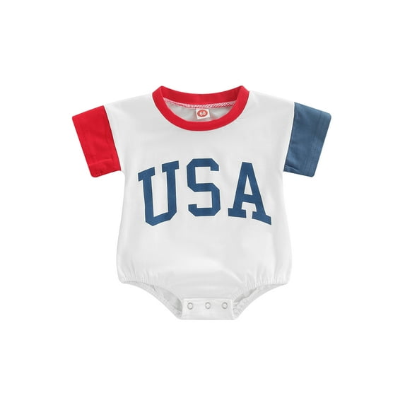 Seyurigaoka Children Girls Boys Summer Jumpsuit, Colorful Contrast Color Short Sleeves Large Letter Print Rompers