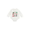 thumbnail image 1 of Seyurigaoka Christmas Baby Girls Boys Romper, Cartoon Patterns Print O-Neck Long Sleeve Bodysuit, 1 of 8