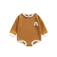 thumbnail image 1 of Seyurigaoka Color Block Playsuit, Rainbow Pattern Long Sleeve Round Neck Romper, 1 of 6