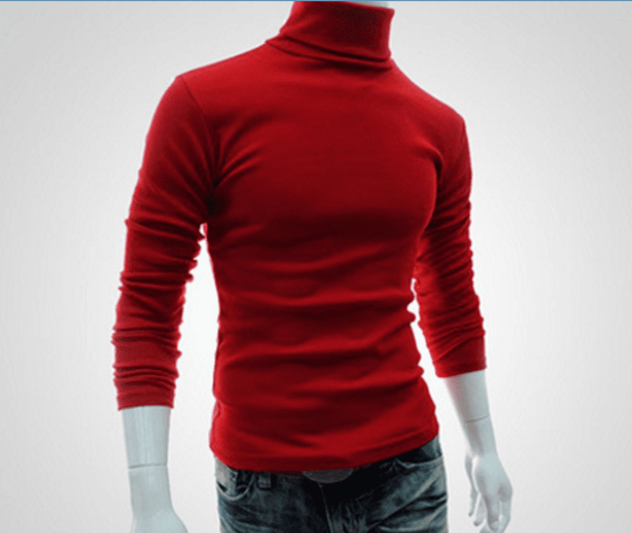 Seyurigaoka Fashion Mens Polo Roll Turtle Neck Pullover Knitted Jumper Tops Sweater Shirt - image 1 of 6