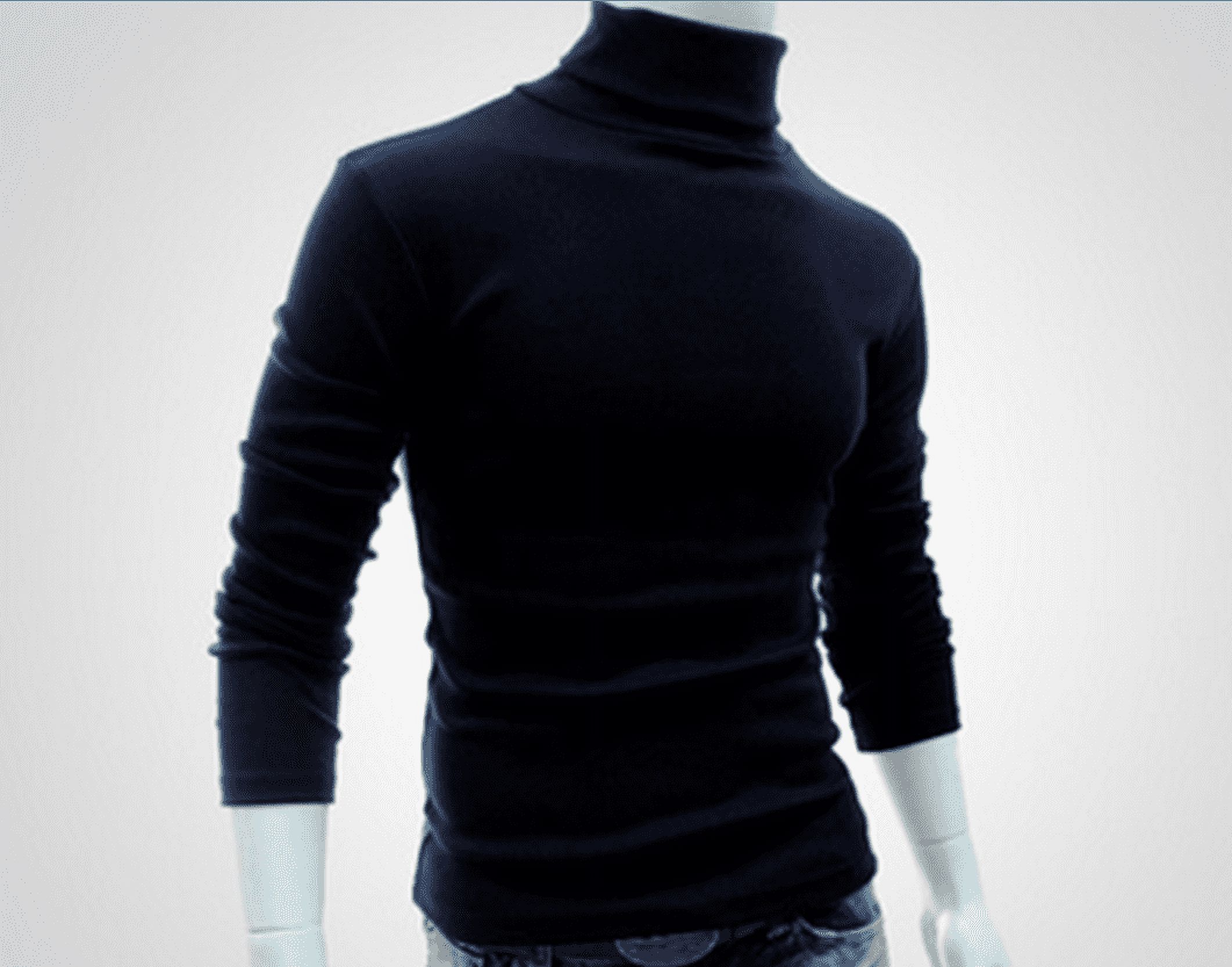 Seyurigaoka Fashion Mens Polo Roll Turtle Neck Pullover Knitted Jumper Tops Sweater Shirt - image 1 of 6