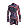 thumbnail image 1 of Seyurigaoka Female Playsuits, Summer Floral Print Deep V-Neck Long Sleeve Romper, 1 of 9