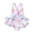 thumbnail image 1 of Seyurigaoka Girl’s Cute Bow Cake Pattern Backless Ruffles Suspender Swimsuit, 1 of 8