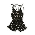 thumbnail image 1 of Seyurigaoka Girls Playsuit with Belt, Polka Dot Romper, Ruffles Strap Jumpsuit, 1 of 5