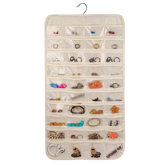 Seyurigaoka Hanging Jewelry Organizer, Double-Sided Storage Bag Hanger Holder