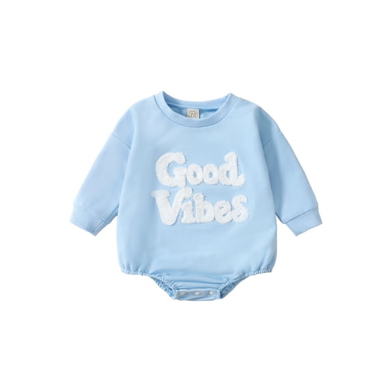 Seyurigaoka Infant Baby Girls Boys Autumn Jumpsuit Cartoon Letter Patch Print Long Sleeve Round Neck Romper Tops for 0-18M Toddler Kids