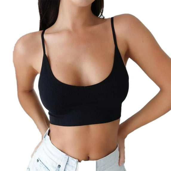 Seyurigaoka Ladies Crop Top Monochrome Low Chest Slim Strap Sexy Backless Vest