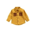 thumbnail image 1 of Seyurigaoka Little Boys Shirt Color Splicing Pocket Lapel Long Sleeve Tops, 1 of 6