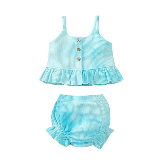 Seyurigaoka Little Girls Outfit, Random Dyeing Sleeveless Suspender Top Shorts