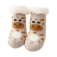 thumbnail image 1 of Seyurigaoka Lovely Baby Non-Skid Slipper Socks, Winter Warm Fleece Lined Home Socks with Grips, 1 of 2
