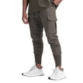 thumbnail image 1 of Seyurigaoka Men Solid Color High Waist Ankle Banded Pants with Drawstring, 1 of 4