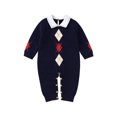 thumbnail image 1 of Seyurigaoka Newborn Romper Baby Boys Gentleman Geometric Pattern Jumpsuit, 1 of 9