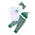 thumbnail image 1 of Seyurigaoka Newborn Short Sleeve Romper + Striped Pants + Hat + Headband, 1 of 6