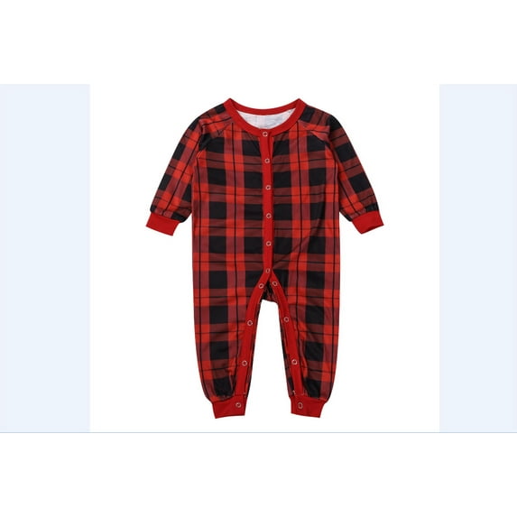 Seyurigaoka Parents Children's Suits Long Sleeves Patchwork Christmas Hat Printed Snowflake Letter Shirt Check Pattern Trousers